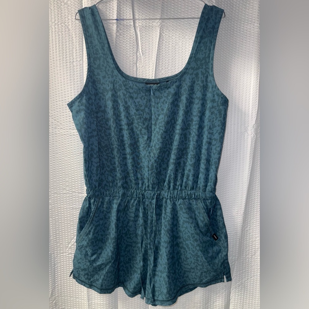prAna Railay Romper in the color Bluefin Wild Size M